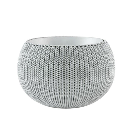 Keter Cozy Rattan Πλαστική Γλάστρα Κρεμαστή M με Αλυσίδα Στερλεωσης 612100 Γκρι
