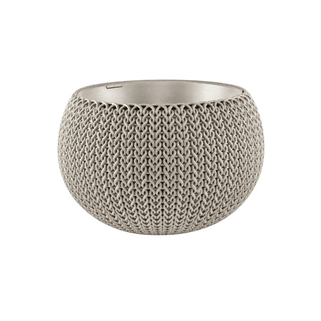Keter Cozy Rattan Πλαστική Γλάστρα Κρεμαστή M με Αλυσίδα Στερλεωσης 612101 Μπεζ