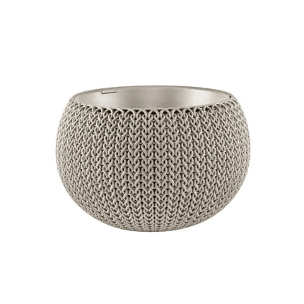 Keter Cozy Rattan Πλαστική Γλάστρα Κρεμαστή S 28x18cm με Αλυσίδα Στερλεωσης 612091 Μπεζ