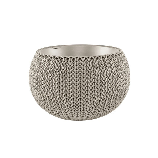Keter Cozy Rattan Πλαστική Γλάστρα Κρεμαστή S 28x18cm με Αλυσίδα Στερλεωσης 612091 Μπεζ