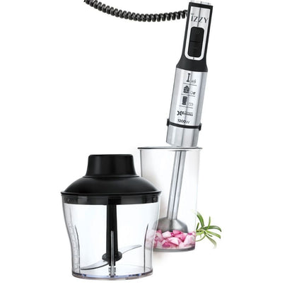 IZZY Ραβδομπλέντερ 2σε1 με Ισχυρό Μοτέρ 1200W, Turbo Λειτουργία και XL Ανοξείδωτη Ράβδο Ασημί