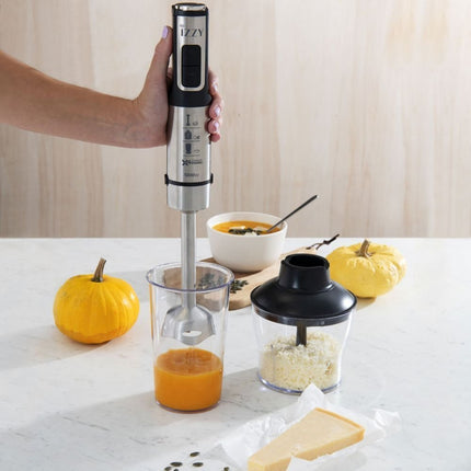 IZZY Ραβδομπλέντερ 2σε1 με Ισχυρό Μοτέρ 1200W, Turbo Λειτουργία και XL Ανοξείδωτη Ράβδο Ασημί