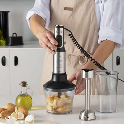 IZZY Ραβδομπλέντερ 2σε1 με Ισχυρό Μοτέρ 1200W, Turbo Λειτουργία και XL Ανοξείδωτη Ράβδο Ασημί