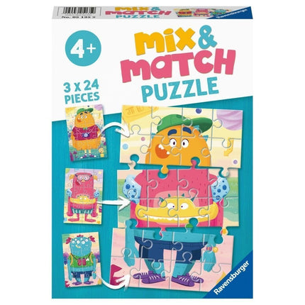 Ravensburger Puzzle Mix &amp; Match Τερατάκια 3×24 Τεμάχια, 4+ Ετών