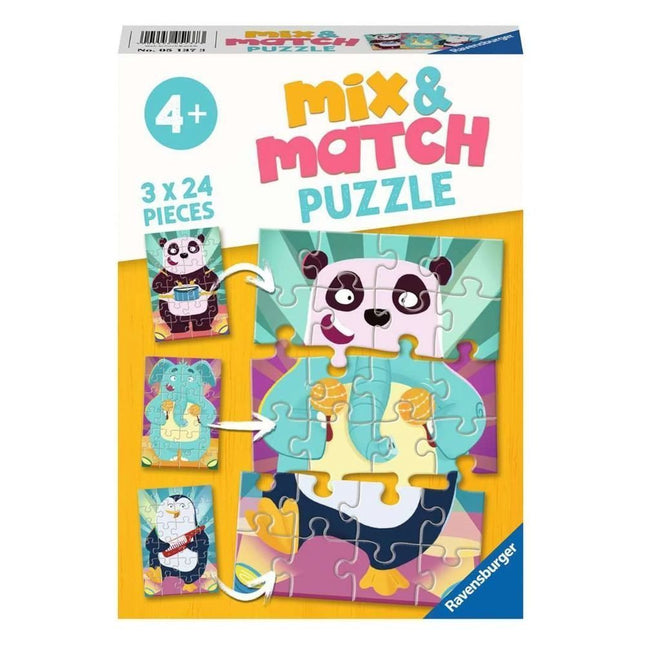 Ravensburger 05137 Puzzle Mix &amp; Match Αστεία Ζωάκια 3×24 Τεμάχια