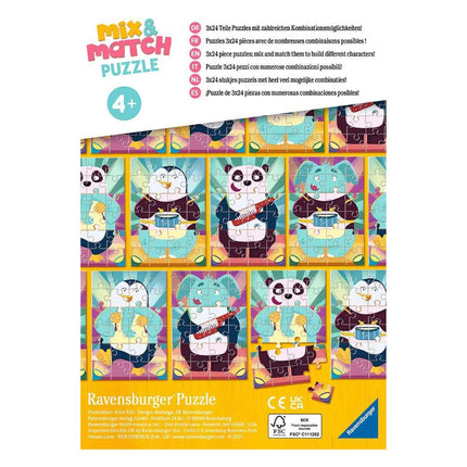 Ravensburger 05137 Puzzle Mix &amp; Match Αστεία Ζωάκια 3×24 Τεμάχια