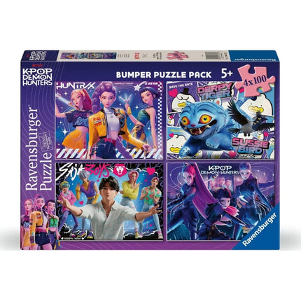 Ravensburger K-Pop Demon Hunters 12004757, Παζλ 4×100 Κομματιών για Περισσότερη Δημιουργική Διασκέδαση, 5+ Ετών