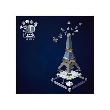 Ravensburger Iconics Eiffel Tower Night Edition 3D Puzzle 216 Κομματιών με LED Φωτισμό 12008024 8+ Ετών