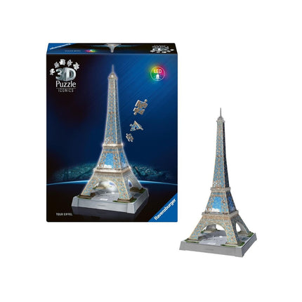 Ravensburger Iconics Eiffel Tower Night Edition 3D Puzzle 216 Κομματιών με LED Φωτισμό 12008024 8+ Ετών