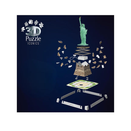 Ravensburger Iconics Statue of Liberty Night Edition 3D Puzzle 108 Κομματιών με LED Φωτισμό 12008027 10+ Ετών