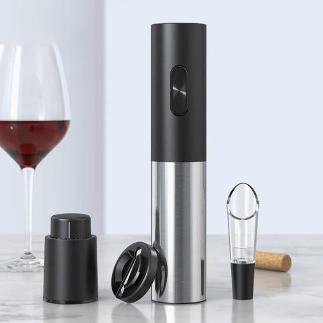 Wine Opener with Batteries Black/Silver