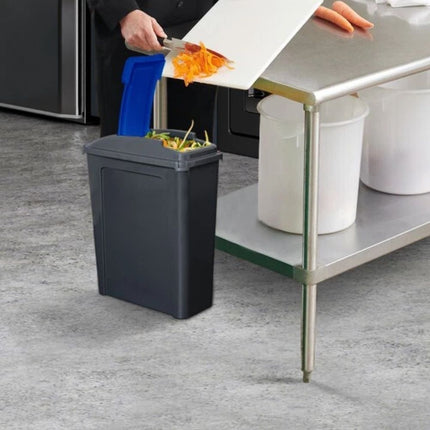 Κάδος Ανακύκλωσης 25L Slimline με Καπάκι &amp; Πλαϊνές Λαβές, Μπλε Καπάκι, Ανθεκτικός Πλαστικός Κάδος για Οικιακή ή Επαγγελματική Χρήση