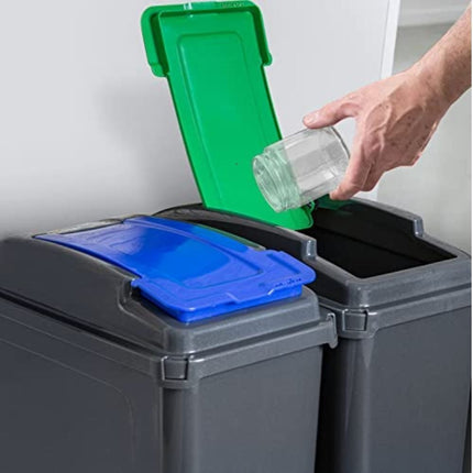 Κάδος Ανακύκλωσης 25L Slimline με Πτυσσόμενο Καπάκι,  Ανθεκτικός Πλαστικός Κάδος Μπάνιου ή Κουζίνας