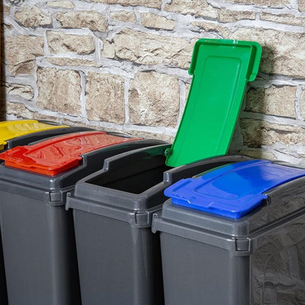 Κάδος Ανακύκλωσης 25L Slimline με Πτυσσόμενο Καπάκι,  Ανθεκτικός Πλαστικός Κάδος Μπάνιου ή Κουζίνας