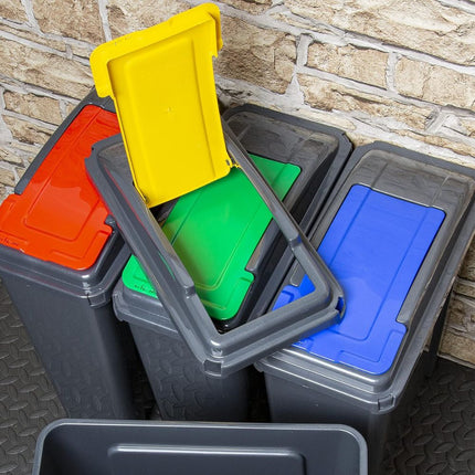 Κάδος Ανακύκλωσης 25L Slimline με Πτυσσόμενο Καπάκι,  Ανθεκτικός Πλαστικός Κάδος Μπάνιου ή Κουζίνας