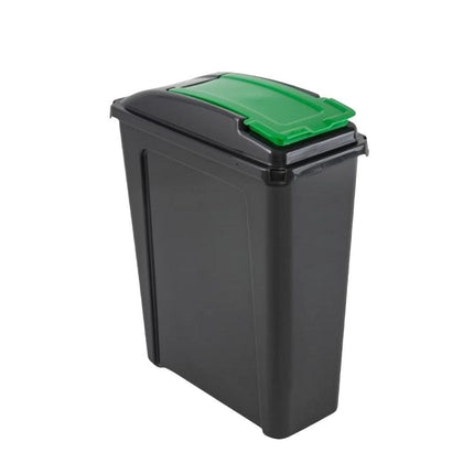 Κάδος Ανακύκλωσης 25L Slimline με Πτυσσόμενο Καπάκι,  Ανθεκτικός Πλαστικός Κάδος Μπάνιου ή Κουζίνας