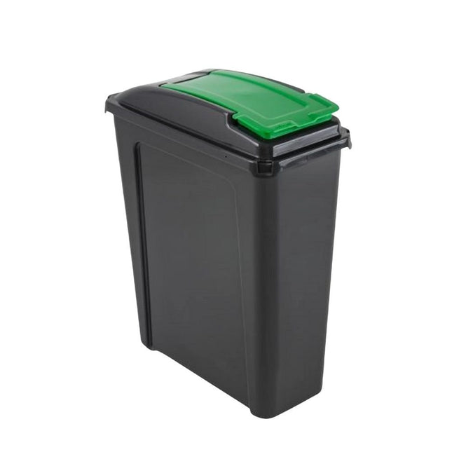 Κάδος Ανακύκλωσης 25L Slimline με Πτυσσόμενο Καπάκι,  Ανθεκτικός Πλαστικός Κάδος Μπάνιου ή Κουζίνας