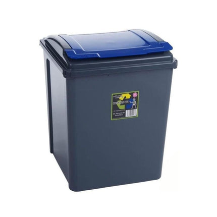 Κάδος Ανακύκλωσης 50L με Μπλε Καπάκι, Ανθεκτικός, Υγιεινός &amp; Εύχρηστός