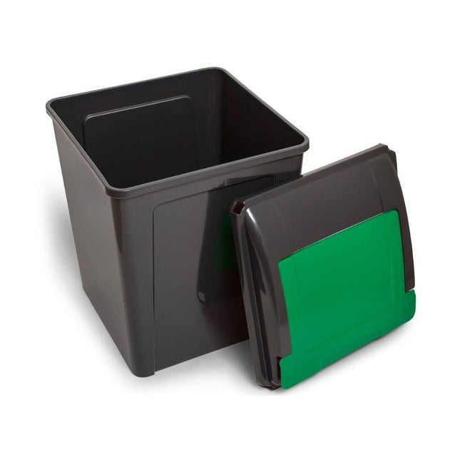 Κάδος Ανακύκλωσης 50L με Πράσινο Καπάκι, Ανθεκτικός, Εύχρηστος &amp; Υγειονομικά Σχεδιασμένος