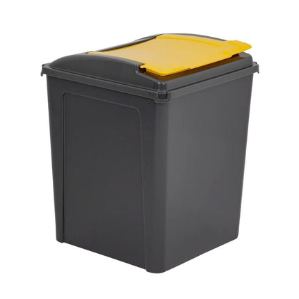 Κάδος Ανακύκλωσης 50L με Καπάκι, Ανθεκτικός &amp; Εύχρηστος με Έγχρωμο Καπάκι για Εύκολο Διαχωρισμό