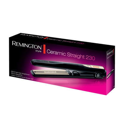 Remington Ceramic Straight 230 Ισιωτική Μαλλιών με Κεραμικές Πλάκες Τουρμαλίνης και Υψηλή Θερμοκρασία S1005 Μαύρο