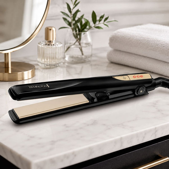 Remington Ceramic Straight 230 Ισιωτική Μαλλιών με Κεραμικές Πλάκες Τουρμαλίνης και Υψηλή Θερμοκρασία S1005 Μαύρο
