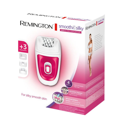 Remington Smooth & Silky EP3 Αποτριχωτική Μηχανή 3 σε 1 με 2 Ρυθμίσεις Ταχύτητας, 3 Εξαρτήματα και έως 4 Εβδομάδες Χωρίς Τρίχες EP7300