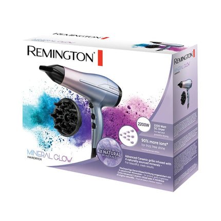Remington Mineral Glow Σεσουάρ Μαλλιών με Ιονική Τεχνολογία, Κεραμική Γρίλια Ορυκτών και Φυσούνα D5408