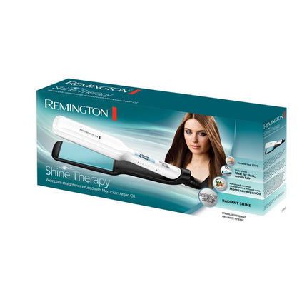 Remington Shine Therapy Ισιωτική Μαλλιών με Φαρδιές Κινούμενες Κεραμικές Πλάκες, Έλαιο Αργκάν και Βιταμίνη Ε S8550