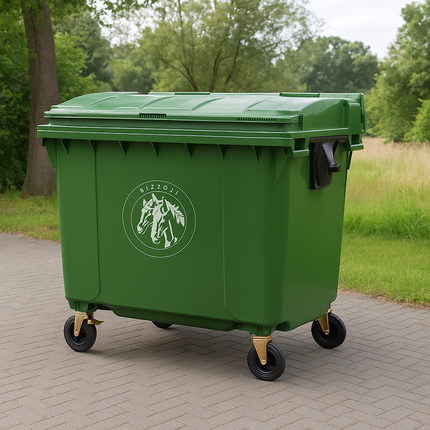 Rizzioli Μεγάλος Πλαστικός Κάδος Απορριμμάτων 1100L, Πράσινος