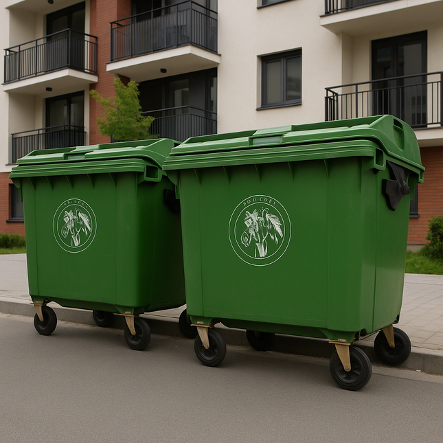 Rizzioli Μεγάλος Πλαστικός Κάδος Απορριμμάτων 1100L, Πράσινος