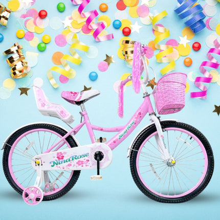 Παιδικό Ποδήλατο με Βοηθητικές Ρόδες 16″ σε Ροζ Χρώμα, 4-6 ετών