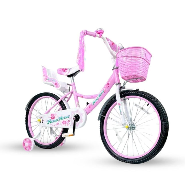 Παιδικό Ποδήλατο με Βοηθητικές Ρόδες 16″ σε Ροζ Χρώμα, 4-6 ετών