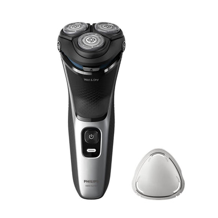 PHILIPS Series 3000 Επαναφορτιζόμενη Περιστρεφόμενη Ξυριστική Μηχανή Προσώπου με Κεφαλές 5D Pivot & Flex PowerCut, 27 Αυτοακονιζόμενες Λεπίδες, Αδιάβροχο & έως 60 Λεπτά Λειτουργίας S3143/00