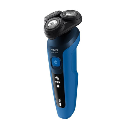 PHILIPS Series 5000 Επαναφορτιζόμενη Περιστρεφόμενη Ξυριστική Μηχανή Προσώπου με Κεφαλές Flex 360°, Λεπίδες ComfortTech, Οθόνη LED, SmartClick, Αδιάβροχη & έως 50 Λεπτά Λειτουργίας S5466/17
