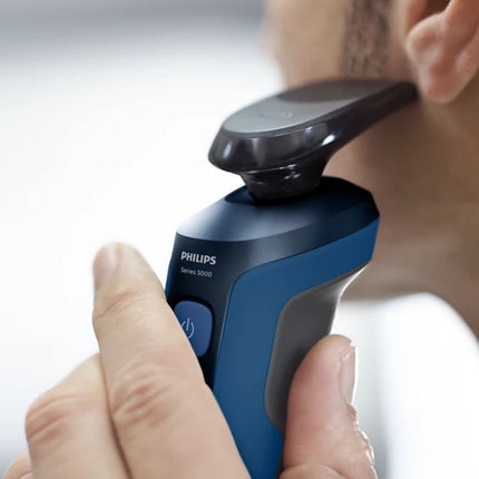 PHILIPS Series 5000 Επαναφορτιζόμενη Περιστρεφόμενη Ξυριστική Μηχανή Προσώπου με Κεφαλές Flex 360°, Λεπίδες ComfortTech, Οθόνη LED, SmartClick, Αδιάβροχη & έως 50 Λεπτά Λειτουργίας S5466/17