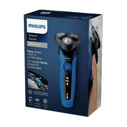 PHILIPS Series 5000 Επαναφορτιζόμενη Περιστρεφόμενη Ξυριστική Μηχανή Προσώπου με Κεφαλές Flex 360°, Λεπίδες ComfortTech, Οθόνη LED, SmartClick, Αδιάβροχη & έως 50 Λεπτά Λειτουργίας S5466/17