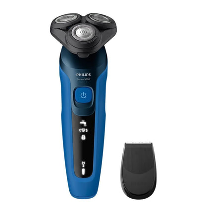 PHILIPS Series 5000 Επαναφορτιζόμενη Περιστρεφόμενη Ξυριστική Μηχανή Προσώπου με Κεφαλές Flex 360°, Λεπίδες ComfortTech, Οθόνη LED, SmartClick, Αδιάβροχη & έως 50 Λεπτά Λειτουργίας S5466/17