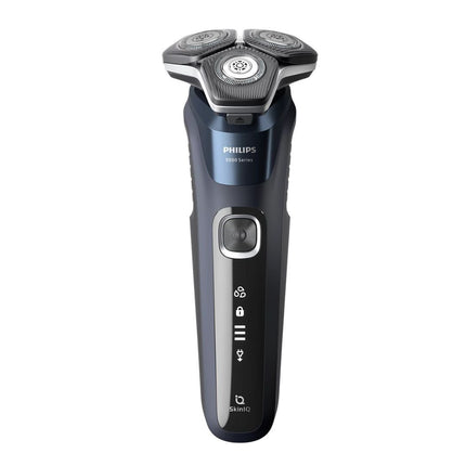PHILIPS Series 5000 Επαναφορτιζόμενη Περιστρεφόμενη Ξυριστική Μηχανή Προσώπου με Λεπίδες SteelPrecision, Αισθητήρας SkinIQ, Πτυσσόμενο Τρίμερ, Γρήγορη Φόρτιση, Αδιάβροχη & έως 60 Λεπτά Λειτουργίας S5885/25