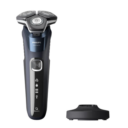 PHILIPS Series 5000 Επαναφορτιζόμενη Περιστρεφόμενη Ξυριστική Μηχανή Προσώπου με Λεπίδες SteelPrecision, Αισθητήρας SkinIQ, Πτυσσόμενο Τρίμερ, Γρήγορη Φόρτιση, Αδιάβροχη & έως 60 Λεπτά Λειτουργίας S5885/25
