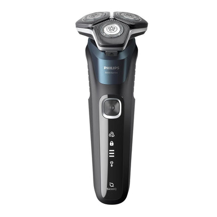 PHILIPS Series 5000 Επαναφορτιζόμενη Περιστρεφόμενη Ξυριστική Μηχανή Προσώπου με 45 Αυτοακονιζόμενες Λεπίδες, Αισθητήρας SkinIQ, Τρίμερ Ακριβείας, Αδιάβροχη, Γρήγορη Φόρτιση & έως 60 Λεπτά Χρόνο Λειτουργίας S5889/11