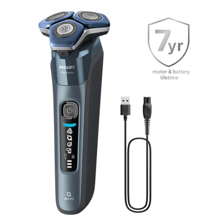 PHILIPS Series 7000 Επαναφορτιζόμενη Περιστρεφόμενη Ξυριστική Μηχανή Προσώπου με Κεφαλές, Τεχνολογία SkinIQ, Αισθητήρα Ανίχνευσης Πυκνότητας, Αυτοακονιζόμενες Λεπίδες 360-D, Bluetooth & έως 60 Λεπτά Χρόνο Λειτουργίας S7882/55
