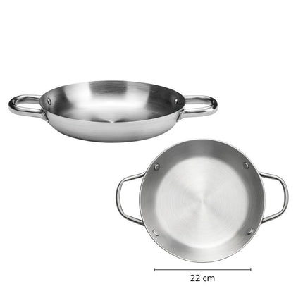 Σαγανάκι Μεταλλικό 22 cm με 2 Πλαϊνά Χερούλια για Εύκολο Κράτημα και Ιδανικό Ψήσιμο & Σερβίρισμα Παραδοσιακών Μεζέδων