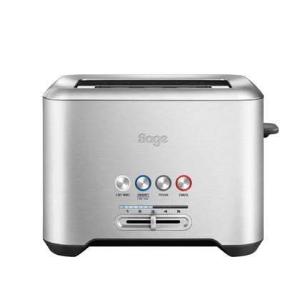 SAGE The Bit More Φρυγανιέρα 2 Φετών 1000W με LED Ένδειξη Προόδου & Λειτουργία A Bit More BTA720UK Ασημί