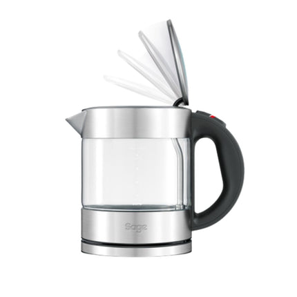 SAGE The Compact Kettle Pure Βραστήρας 1L 2400W Γυάλινος με Duraglass™ & Περιστρεφόμενη Βάση BKE395UK Inox