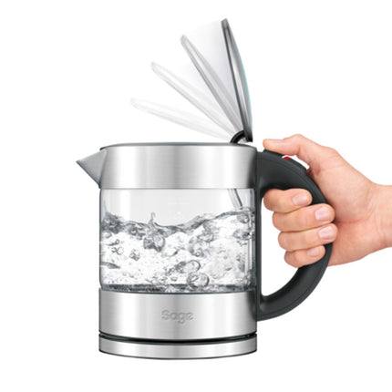 SAGE The Compact Kettle Pure Βραστήρας 1L 2400W Γυάλινος με Duraglass™ & Περιστρεφόμενη Βάση BKE395UK Inox