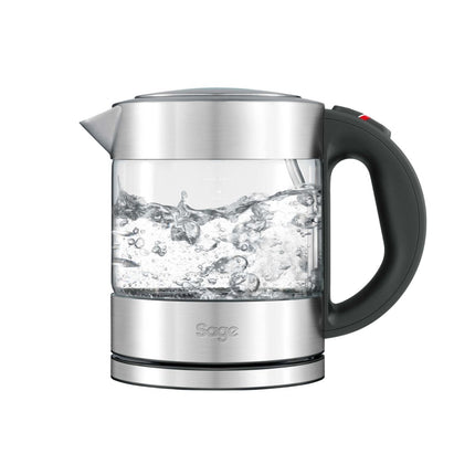 SAGE The Compact Kettle Pure Βραστήρας 1L 2400W Γυάλινος με Duraglass™ & Περιστρεφόμενη Βάση BKE395UK Inox