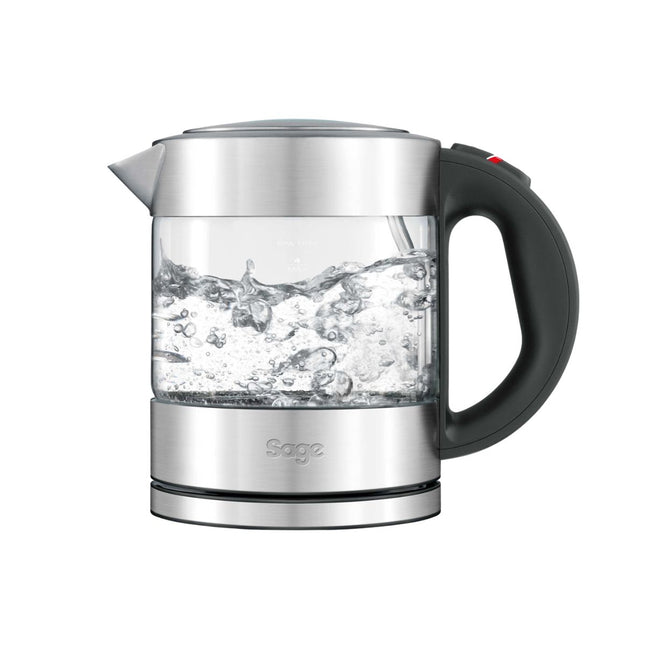SAGE The Compact Kettle Pure Βραστήρας 1L 2400W Γυάλινος με Duraglass™ & Περιστρεφόμενη Βάση BKE395UK Inox