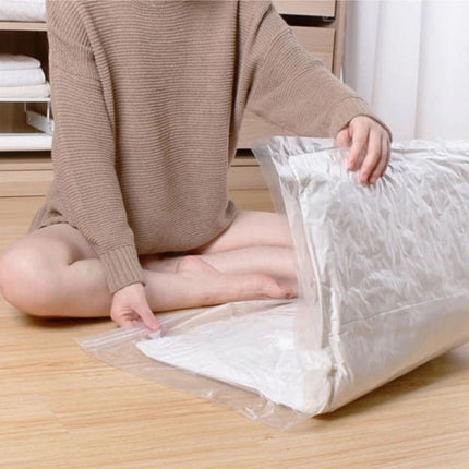 Σετ 2 τμχ Σακούλες Αποθήκευσης με Κενό Αέρα – Vacuum Storage Bag 80x120cm & 100x130cm – Σχέδιο με Στάμπες, 75% Λιγότερος Όγκος