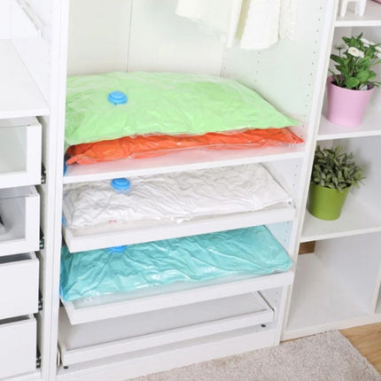 Σετ 2 τμχ Σακούλες Αποθήκευσης με Κενό Αέρα – Vacuum Storage Bag 80x120cm & 100x130cm – Σχέδιο με Στάμπες, 75% Λιγότερος Όγκος